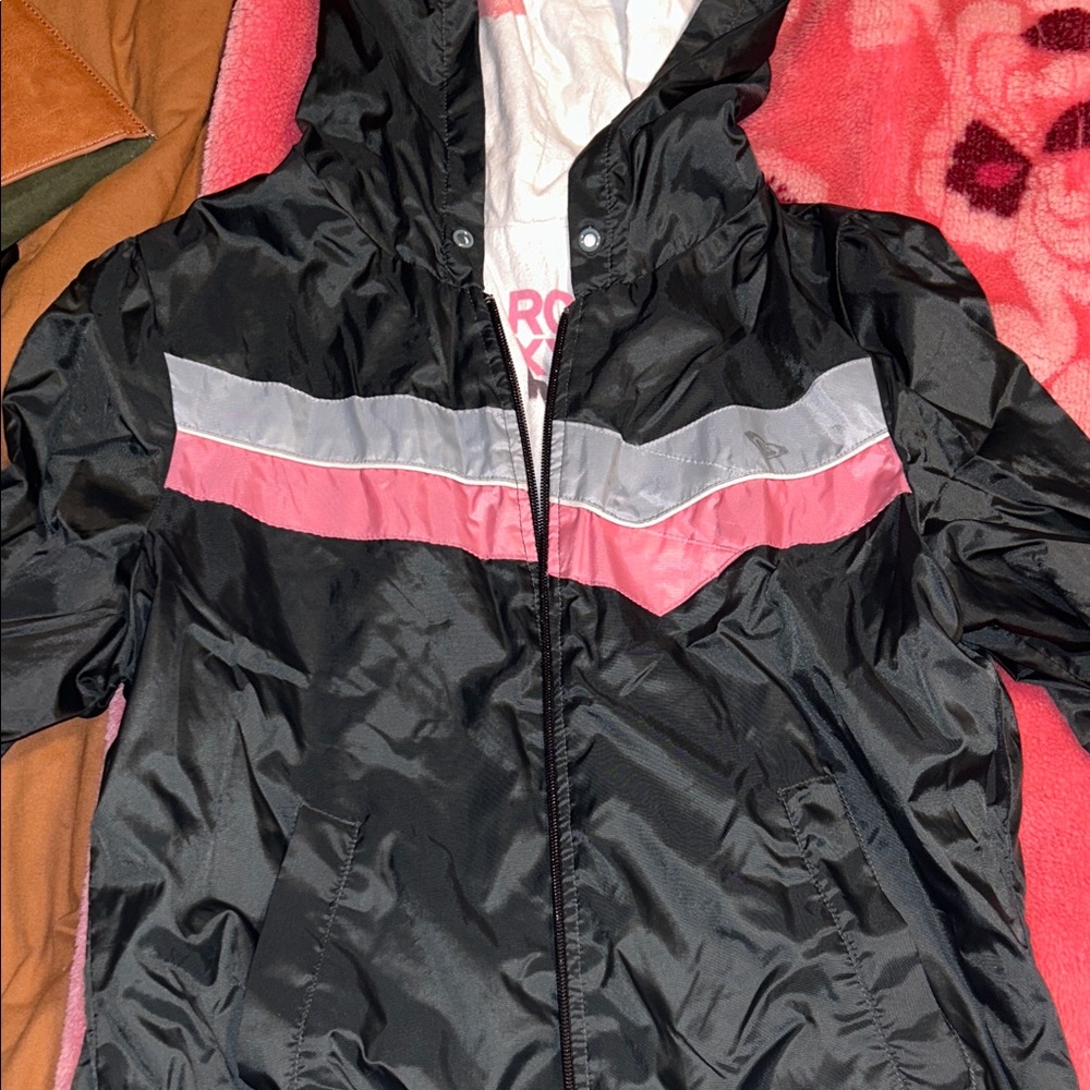 Roxy Black/Pink/White Puffer Jacket